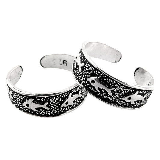 Solid 925 Sterling Silver Indian Style Toe Rings for Women