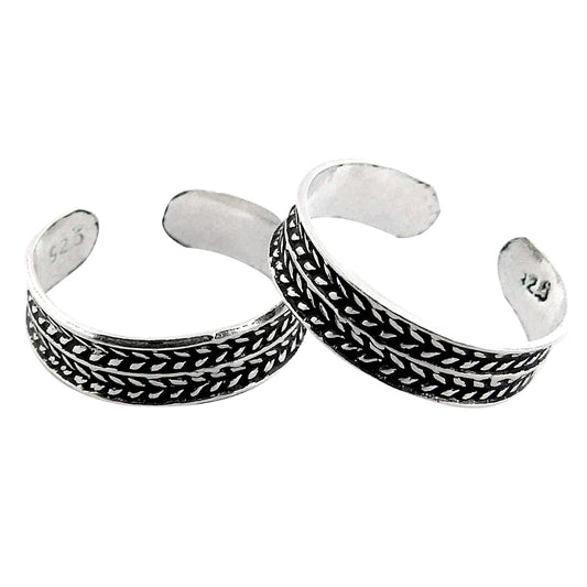 Ethnic Indian Wedding Jewelry Toe Rings Handmade 925 Silver