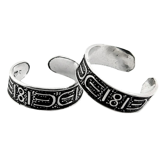 Indian Bridal Ethnic Toe Rings Solid 925 Sterling Silver