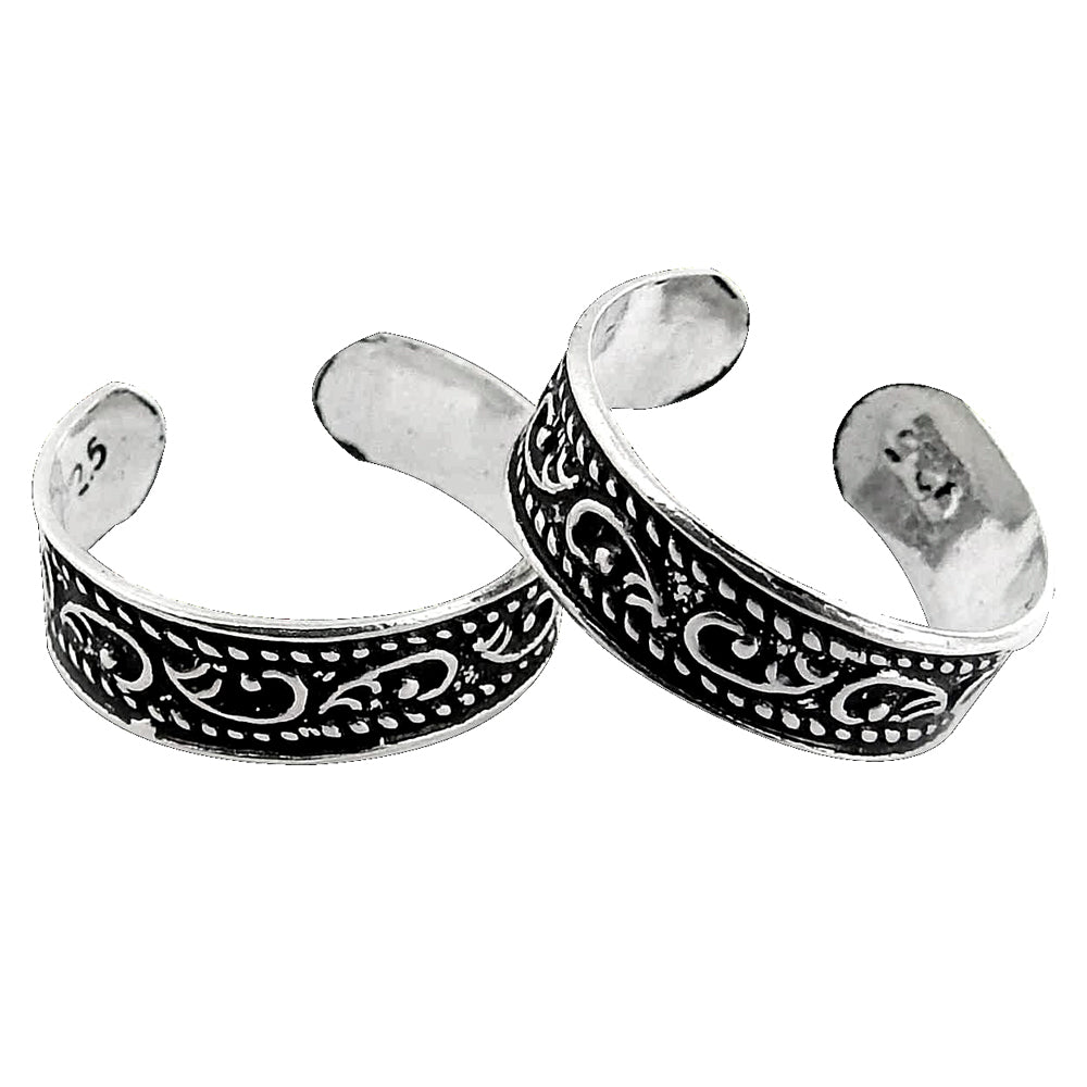 Indian Bridal Traditional Toe Rings Solid 925 Silver