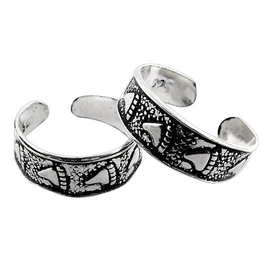 Ethnic Indian Silver Wedding Toe Rings Handmade 925