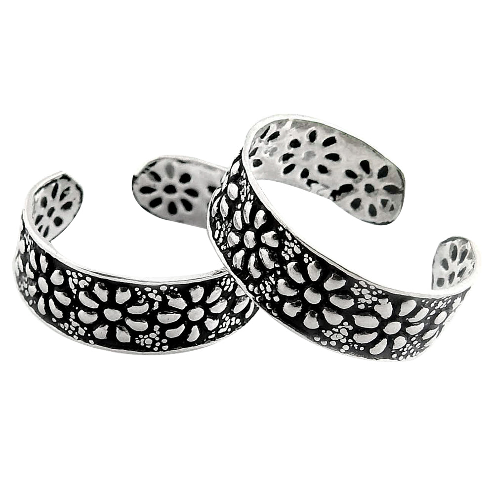 Traditional Indian Silver Toe Rings for Married Women