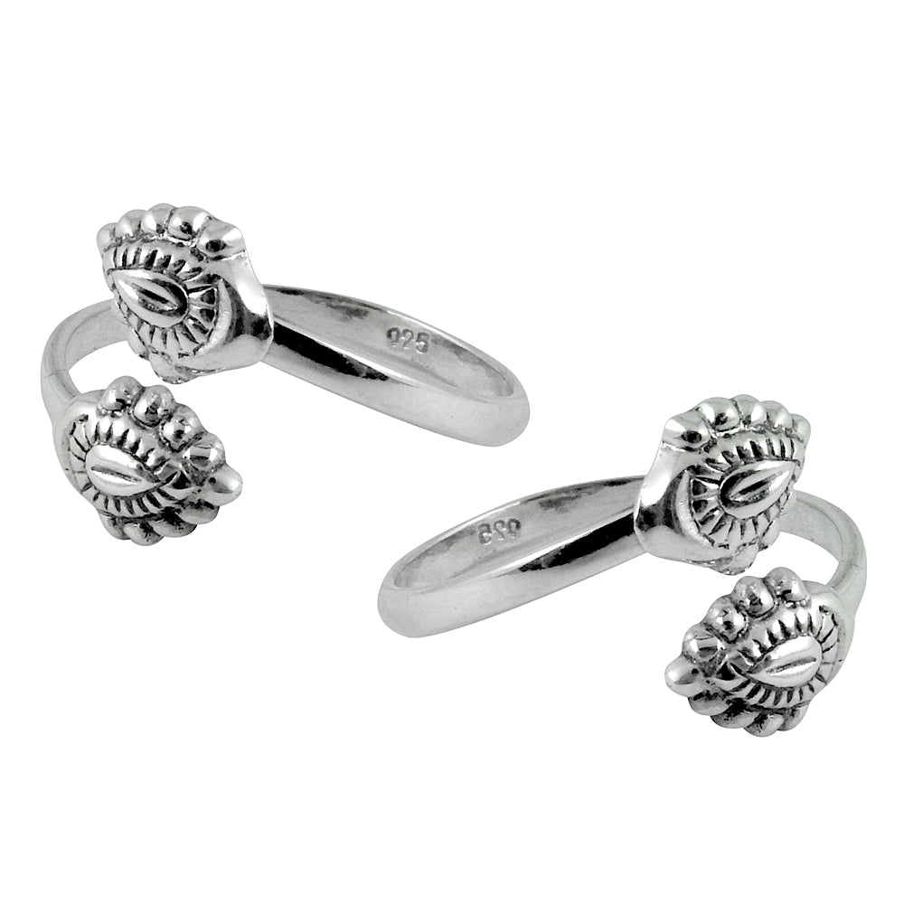 Handmade Indian Traditional Wedding Jewelry Sterling Silver Toe Rings