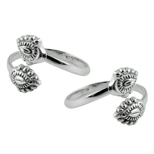 Handmade Indian Traditional Wedding Jewelry Sterling Silver Toe Rings
